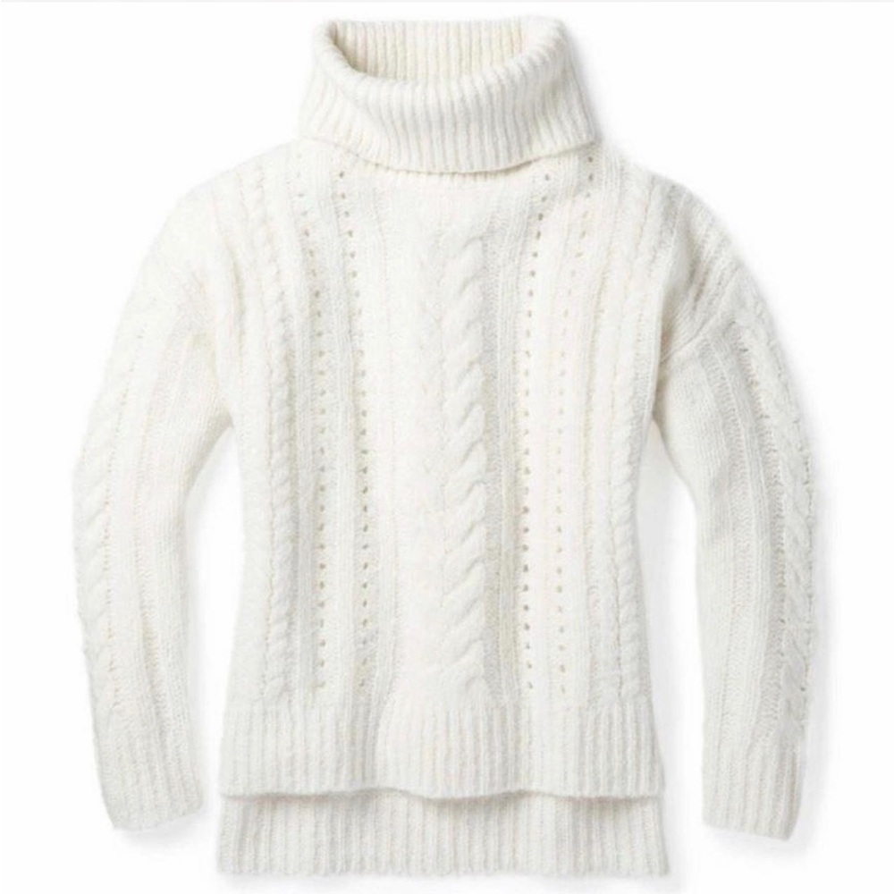 Smartwool Women’s Moon Ridge Boyfriend Sweater in Ivory/Cream (Women’s Large)